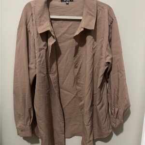 Misguided Brown Button-Up Long Sleeve